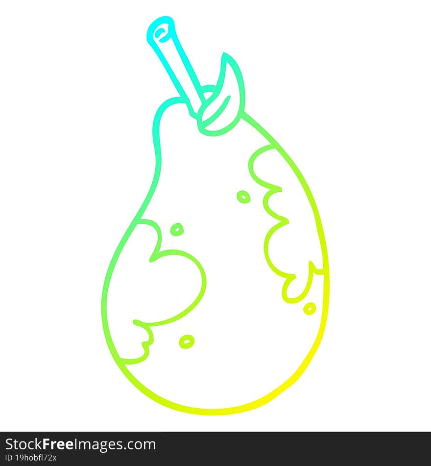 cold gradient line drawing cartoon fresh pear