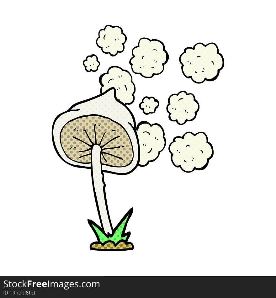 freehand drawn cartoon mushroom