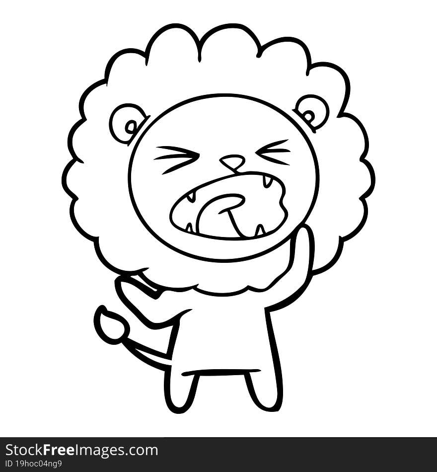 cartoon angry lion. cartoon angry lion