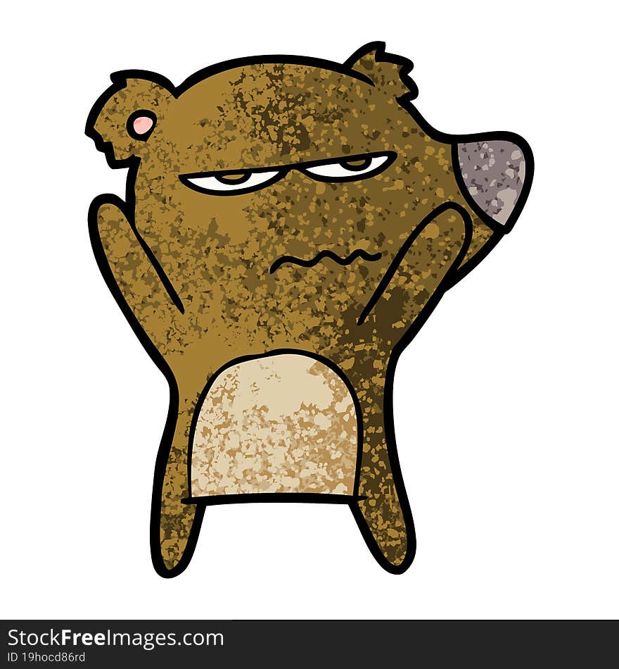 angry bear cartoon. angry bear cartoon