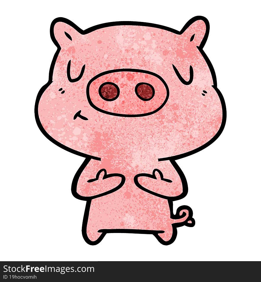 cartoon content pig. cartoon content pig