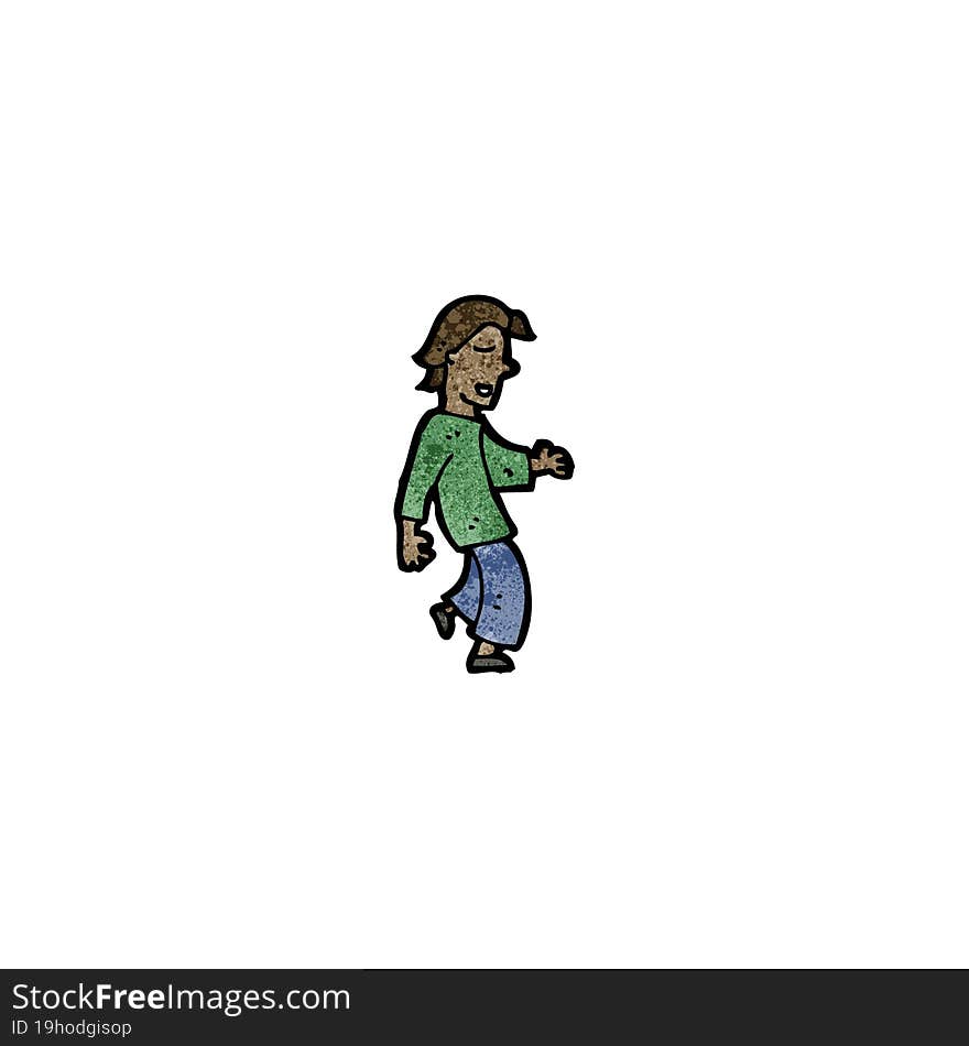 cartoon walking man