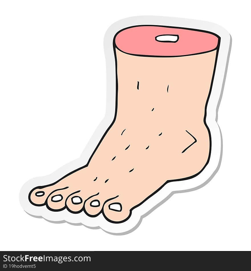 sticker of a cartoon foot