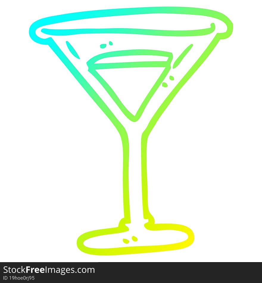 cold gradient line drawing cartoon red cocktail