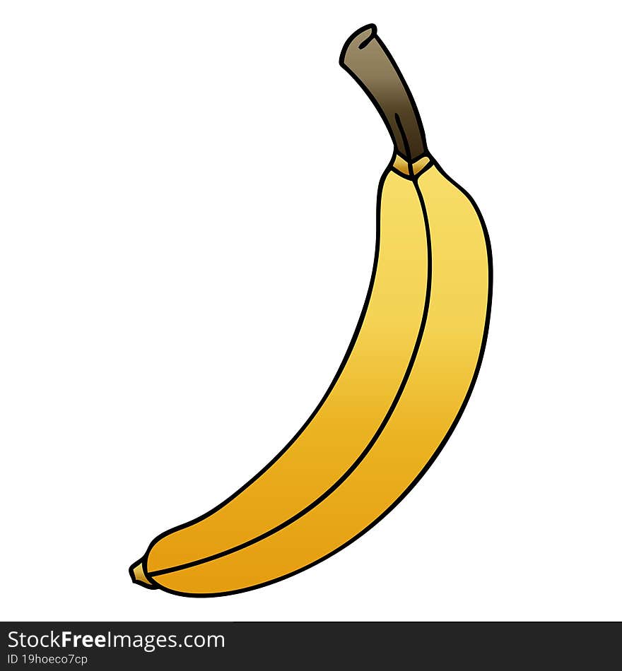 quirky gradient shaded cartoon banana