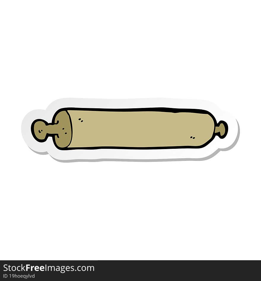 sticker of a cartoon rolling pin