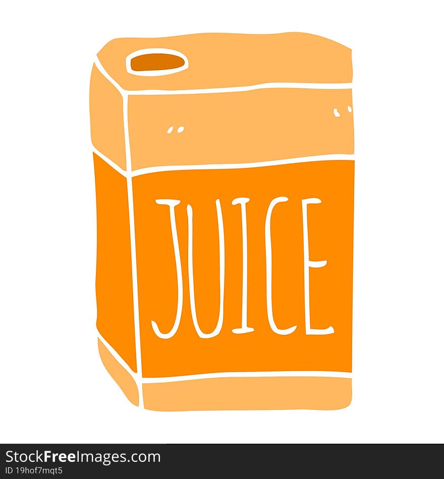 Flat Color Style Cartoon Juice Box