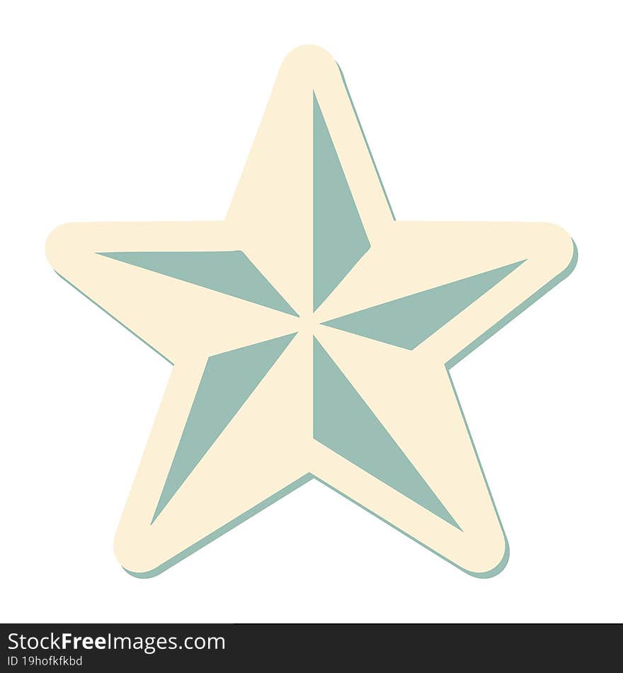 Tattoo Style Sticker Of A Star