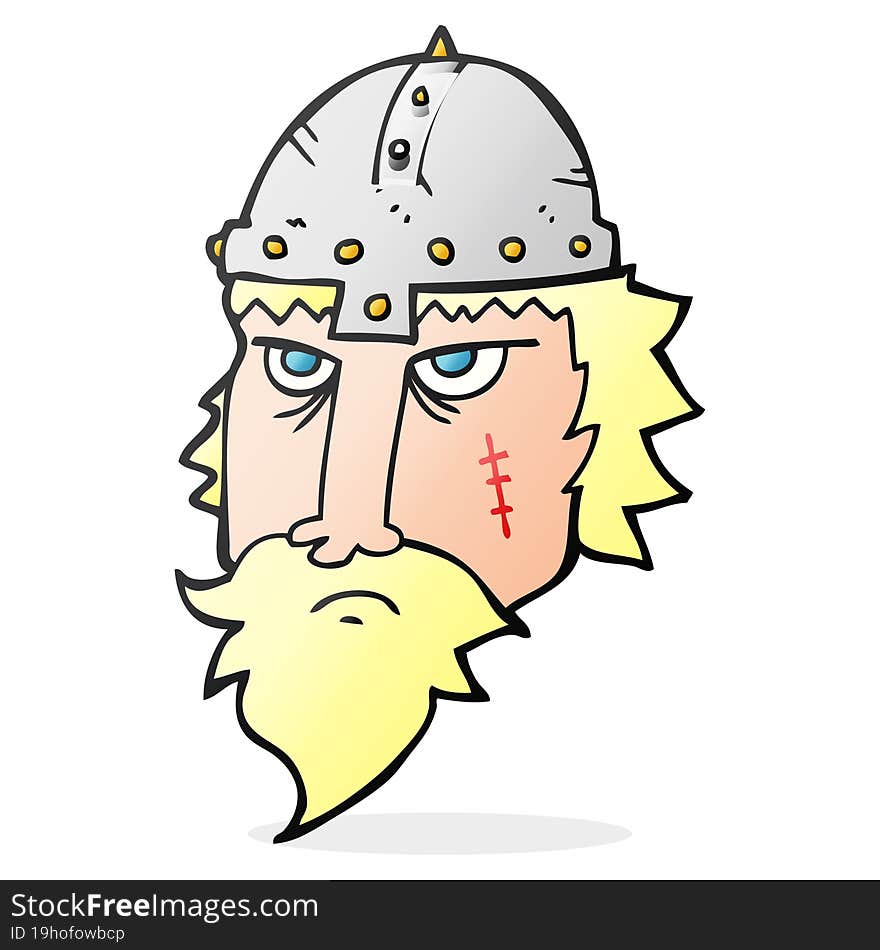 freehand drawn cartoon viking warrior