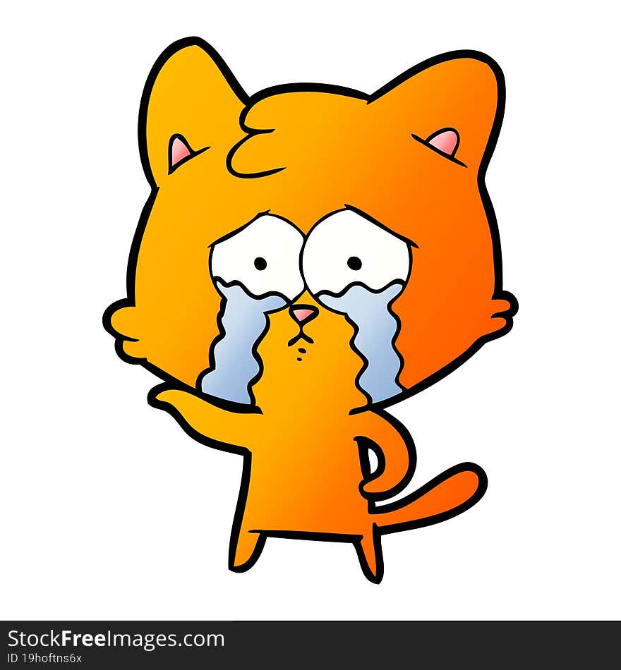 cartoon crying cat. cartoon crying cat