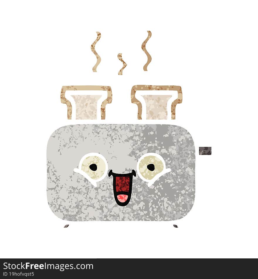 retro illustration style cartoon of a of a toaster