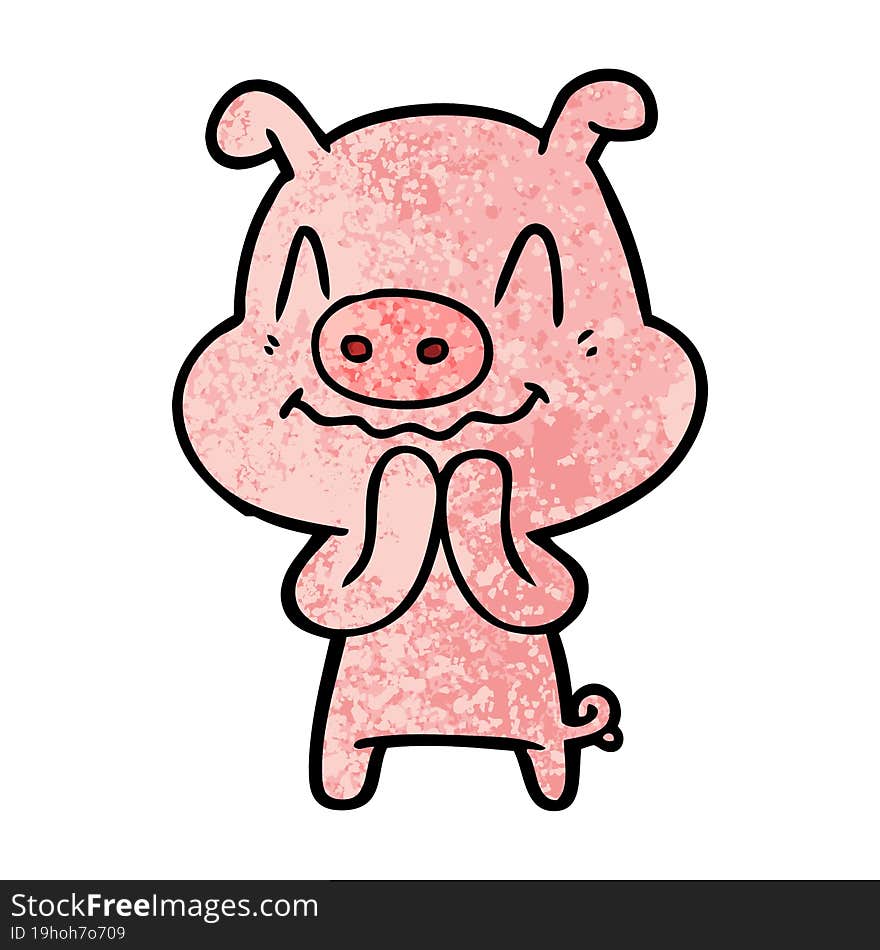 nervous cartoon pig. nervous cartoon pig