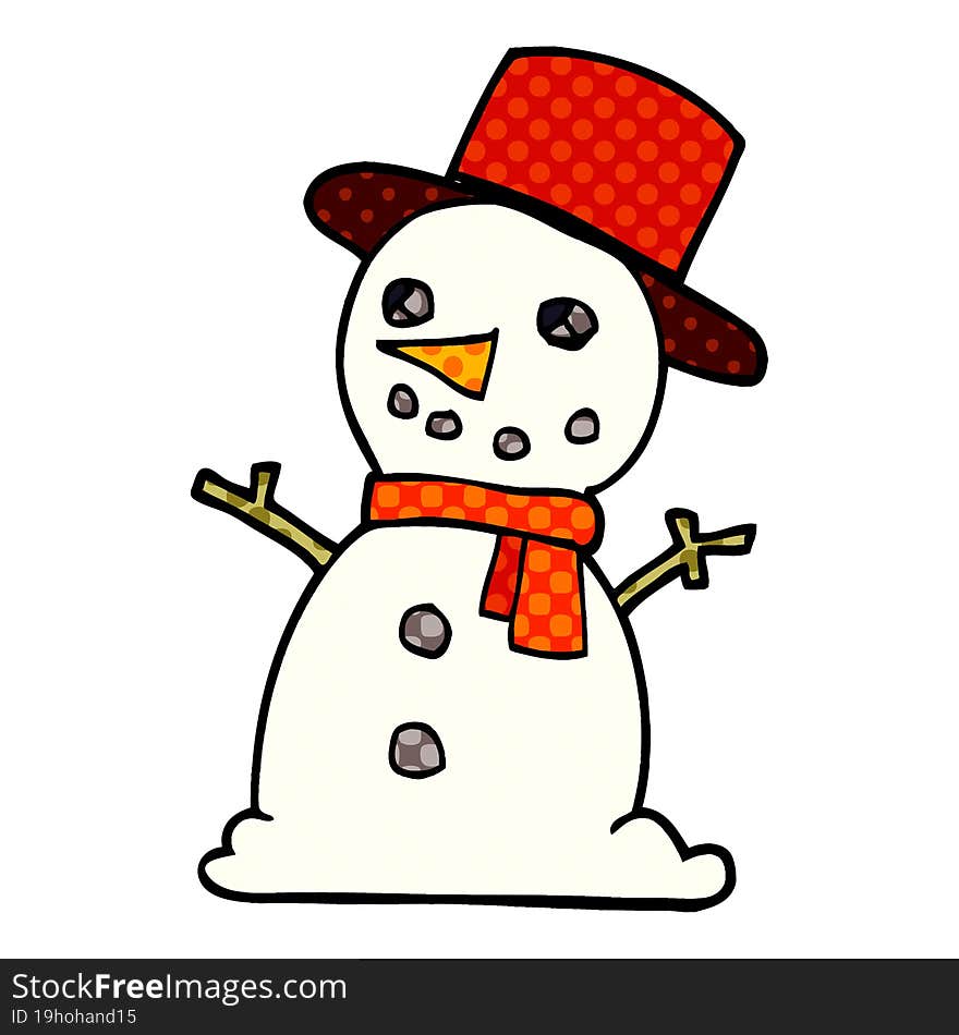 Cartoon Doodle Snowman