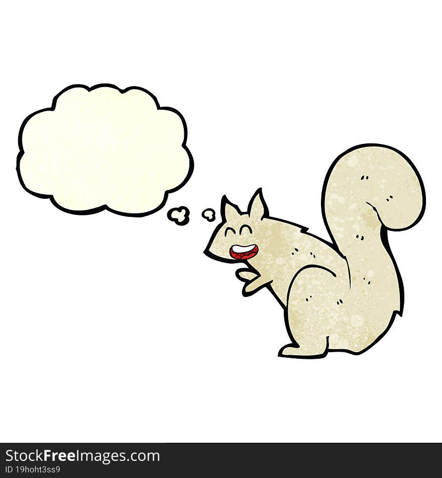 cartoon squirrel with thought bubble