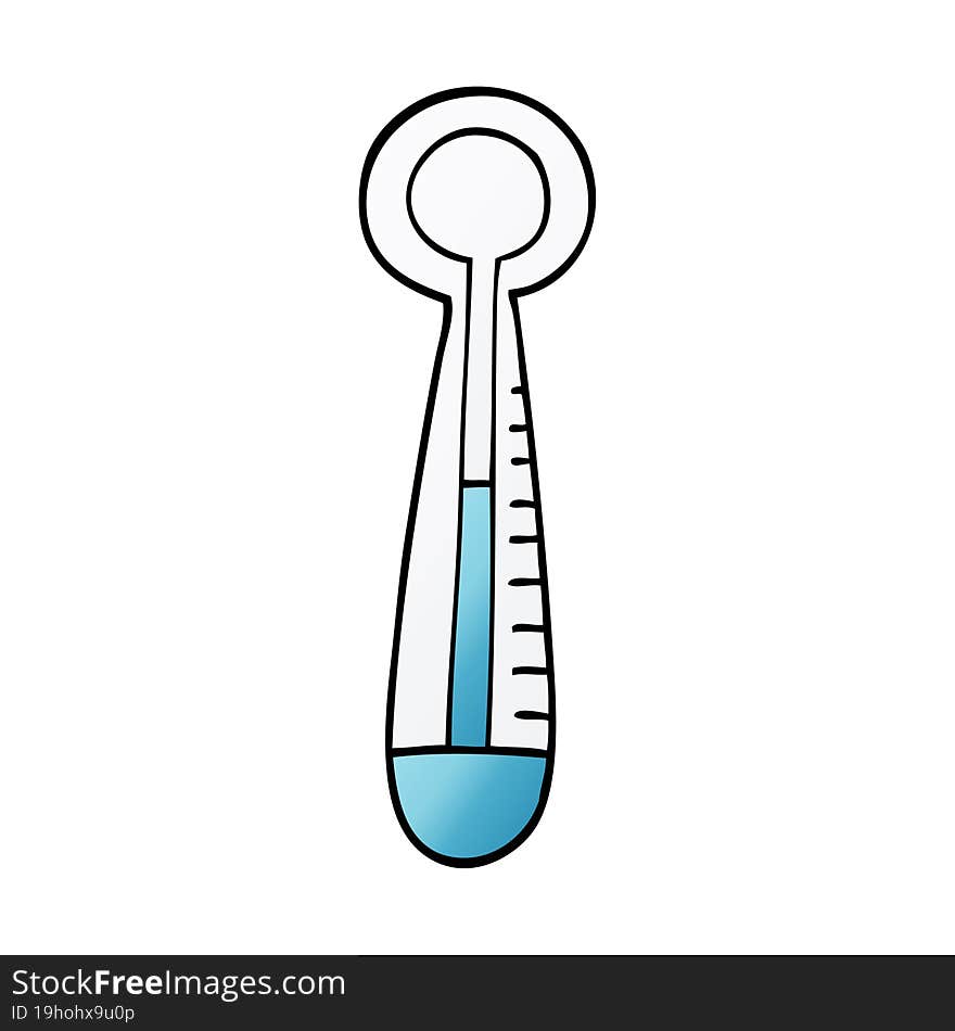 cartoon doodle medical thermometer