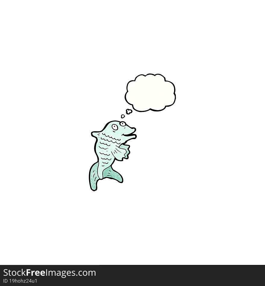 cartoon fish with thought bubble