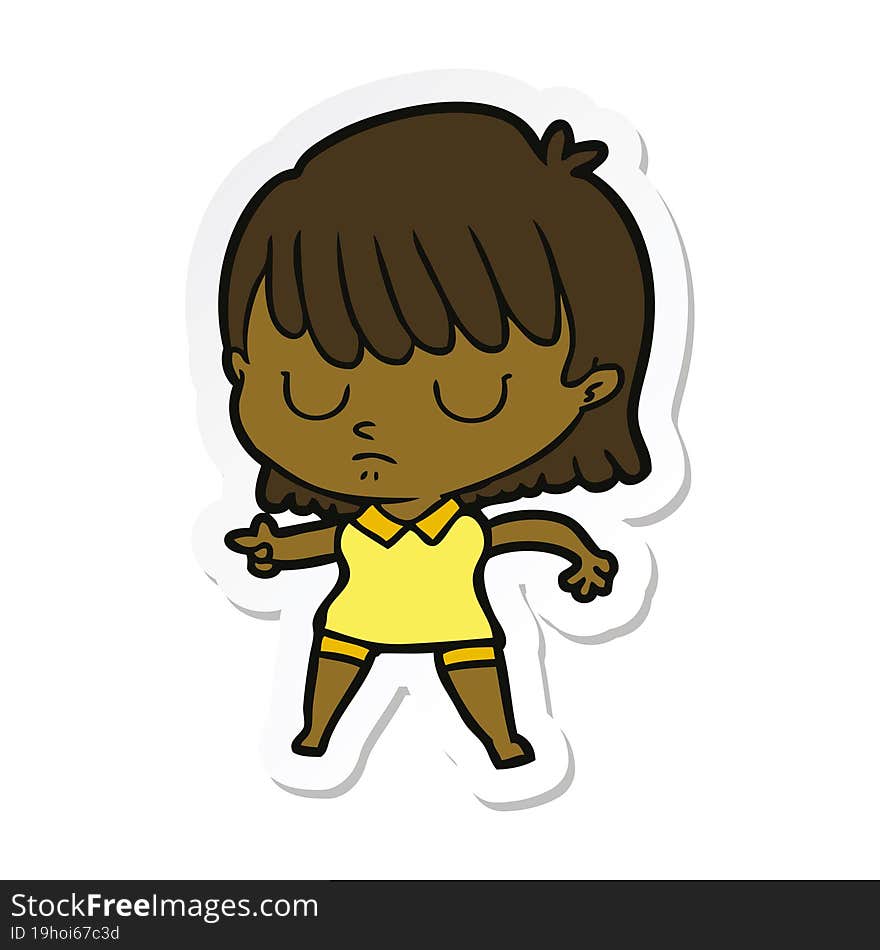 sticker of a cartoon woman