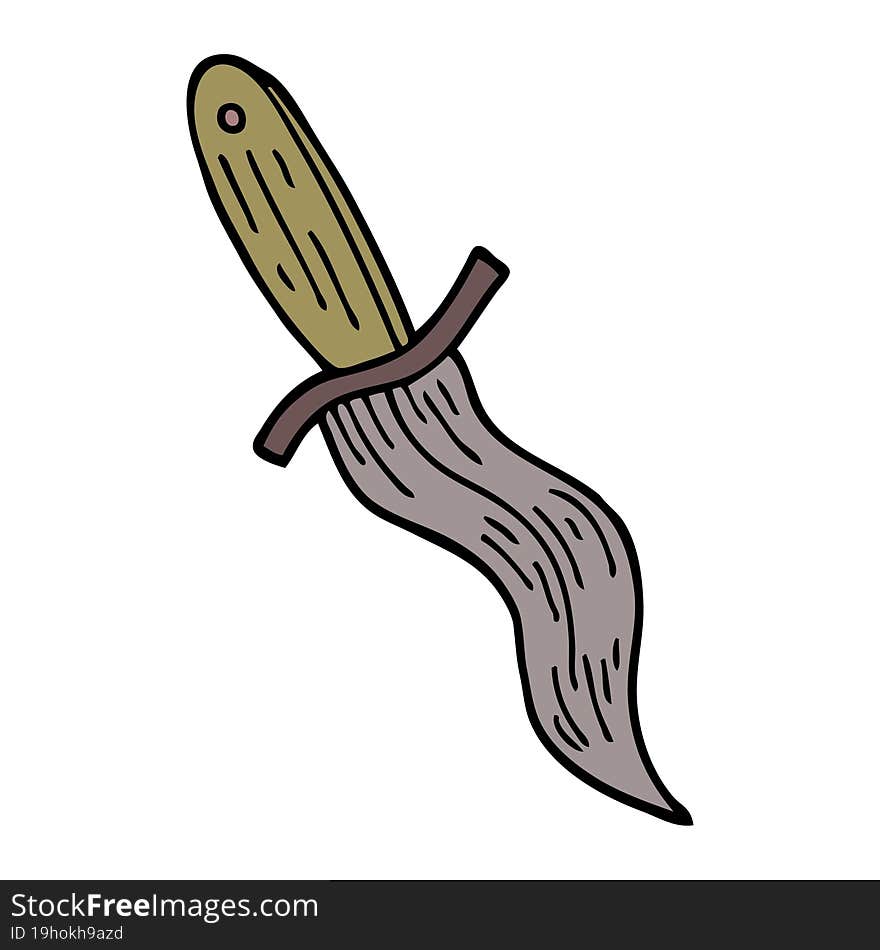 cartoon doodle tattoo dagger symbol