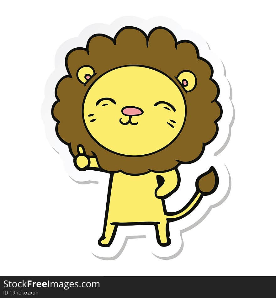 sticker of a cartoon lion