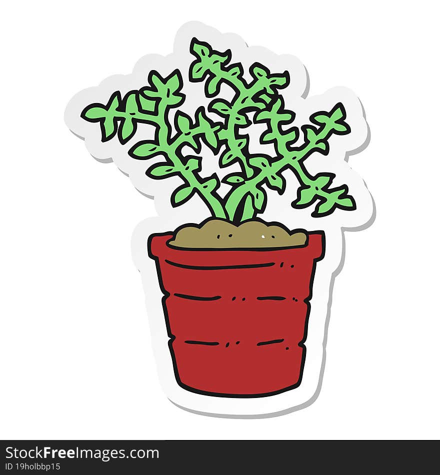 sticker of a cartoon plant