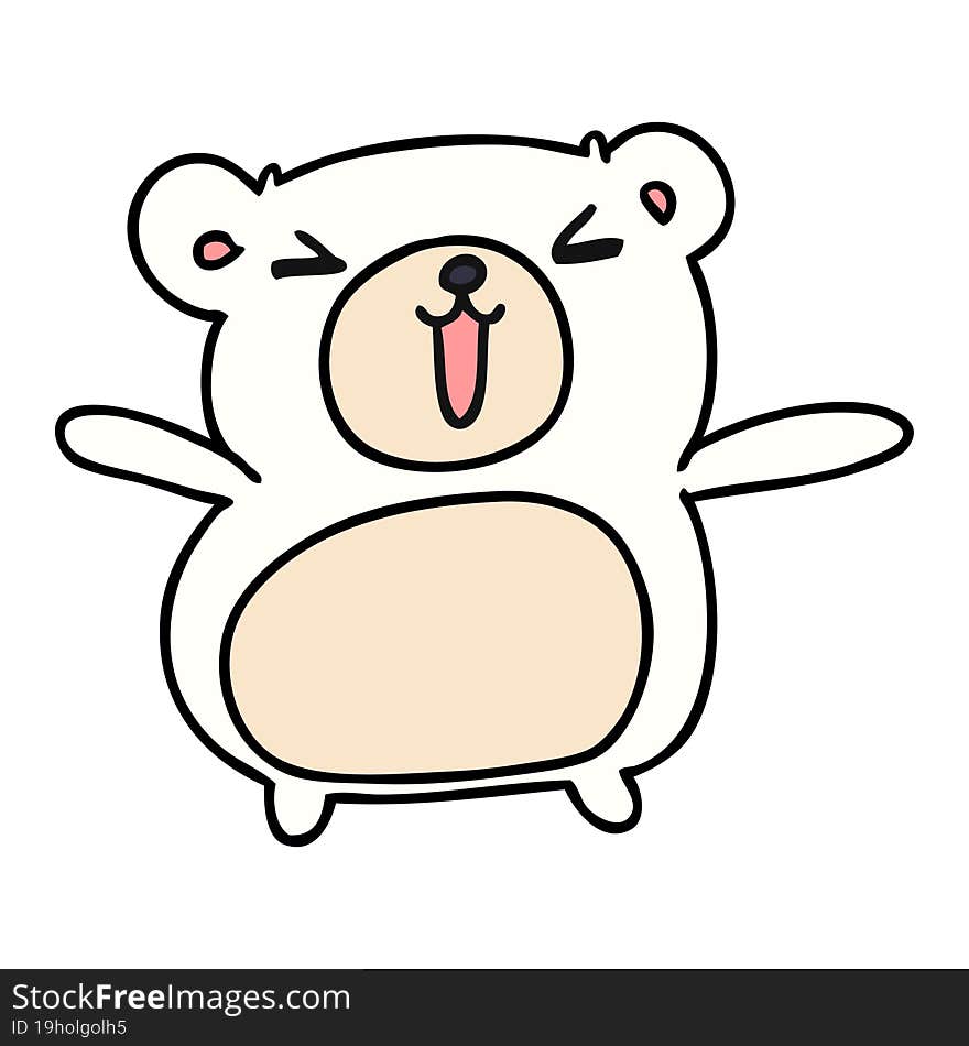 cartoon illustration kawaii cute teddy bear. cartoon illustration kawaii cute teddy bear