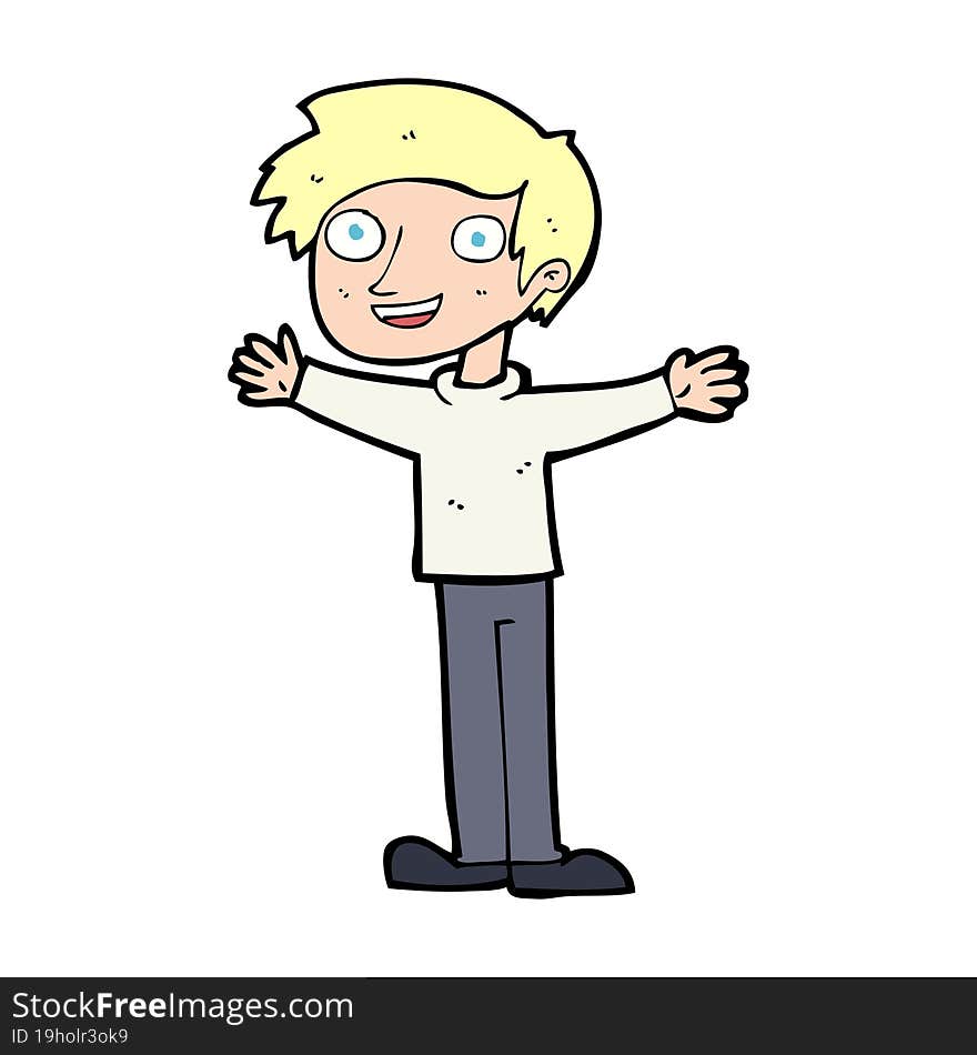 cartoon enthusiastic man