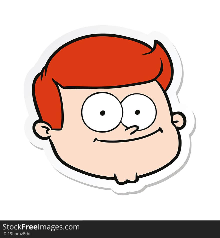 sticker of a cartoon male face