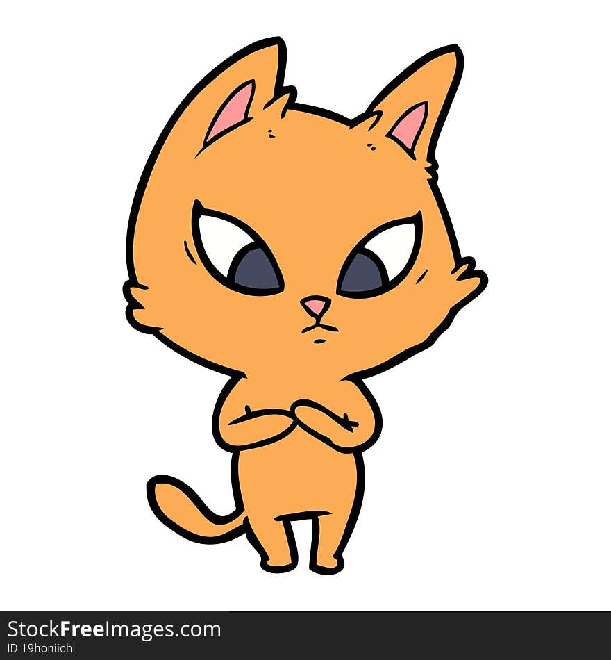 confused cartoon cat. confused cartoon cat