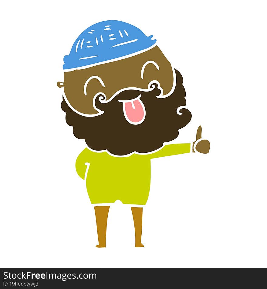 man with beard sticking out tongue