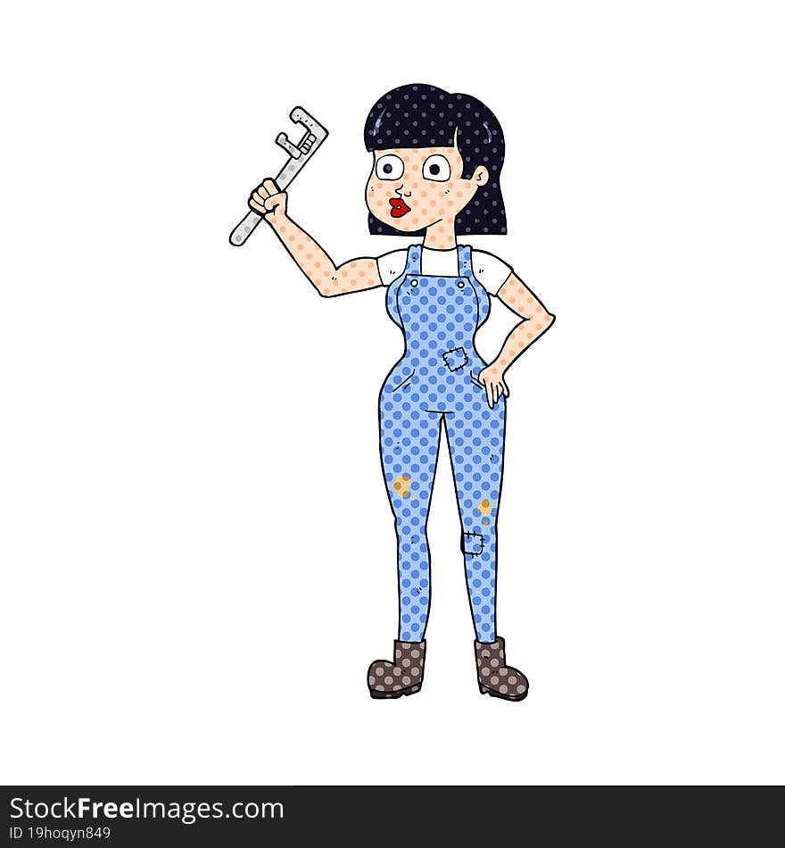 cartoon female plumber