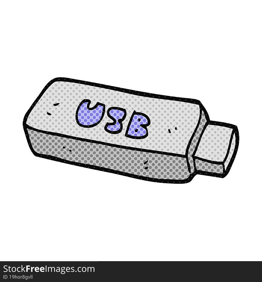 freehand drawn cartoon USB stick