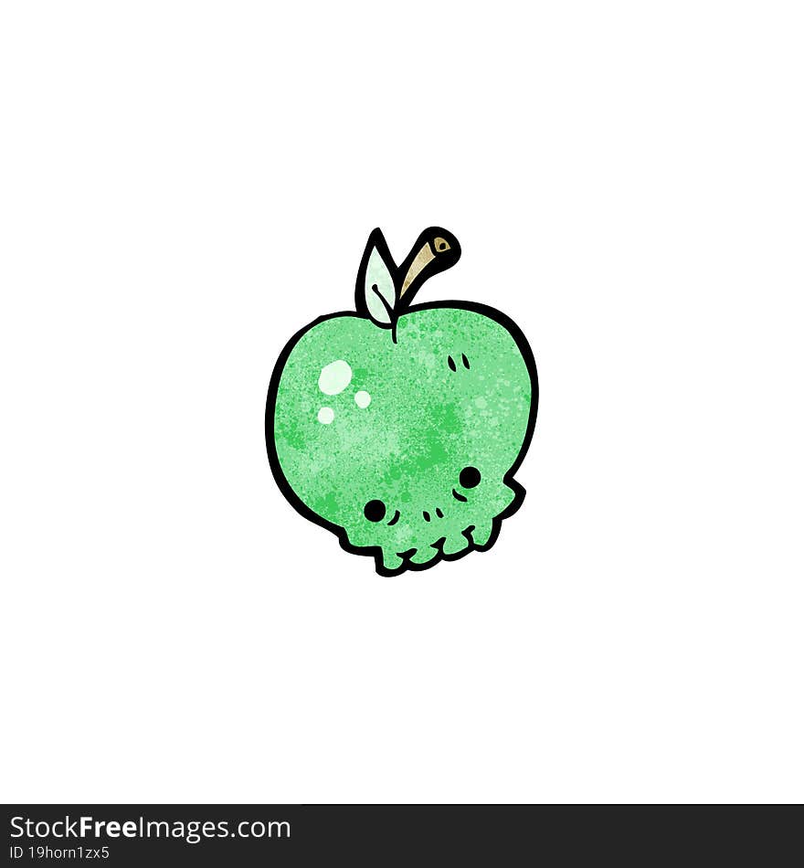 cartoon apple skull