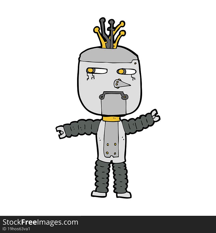 Cartoon Waving Robot