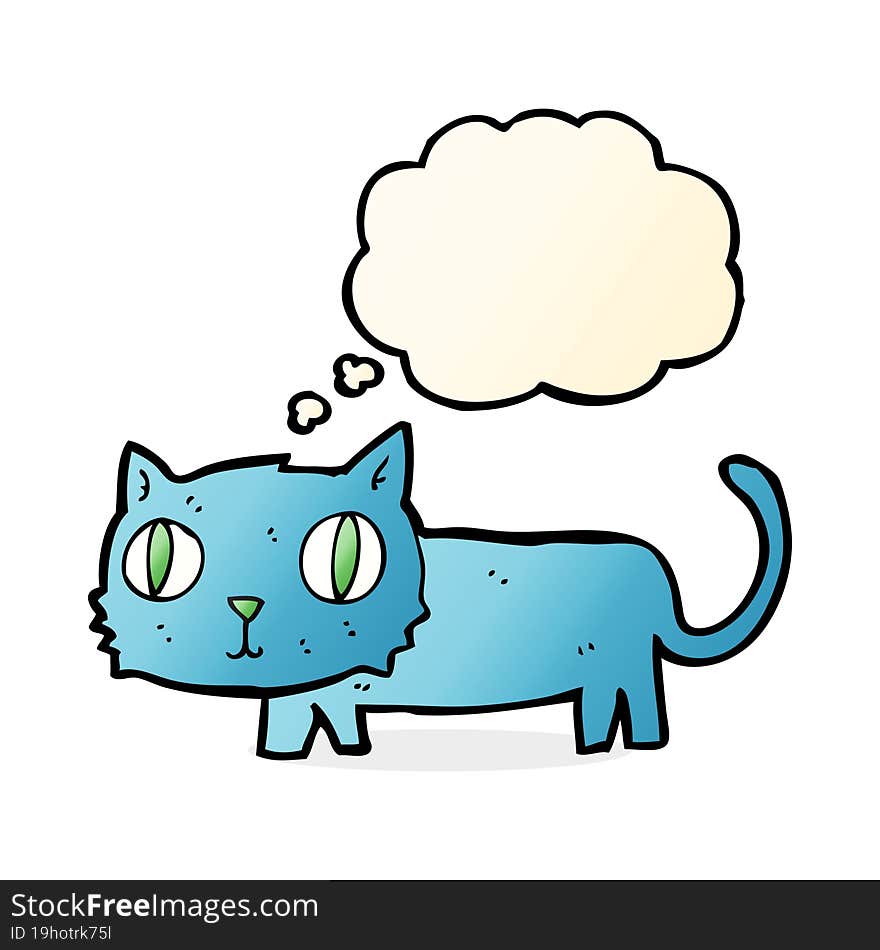 cartoon cat with thought bubble