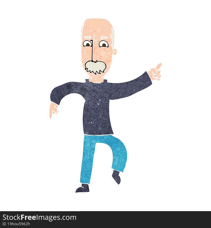 cartoon angry old man