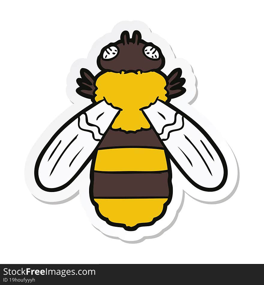 sticker of a cartoon bee