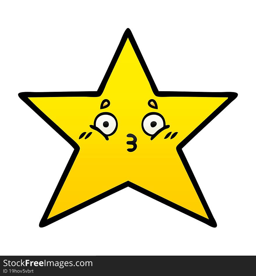 gradient shaded cartoon gold star