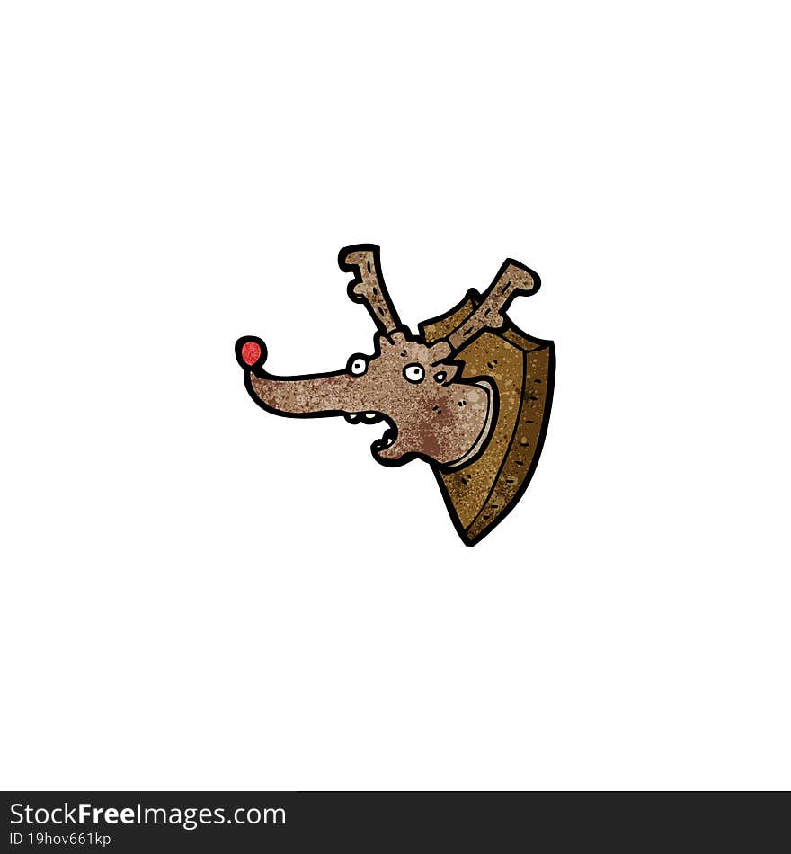 cartoon reindeer head on wall