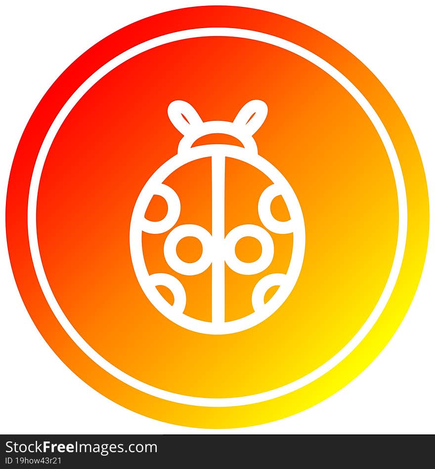 cute ladybug circular in hot gradient spectrum