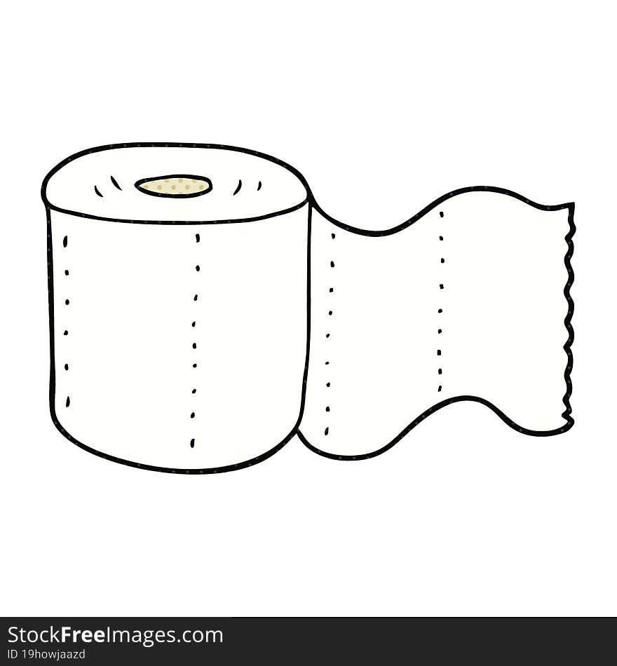 freehand drawn cartoon toilet paper