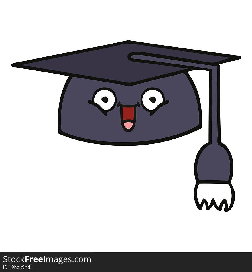 cute cartoon of a graduation hat. cute cartoon of a graduation hat