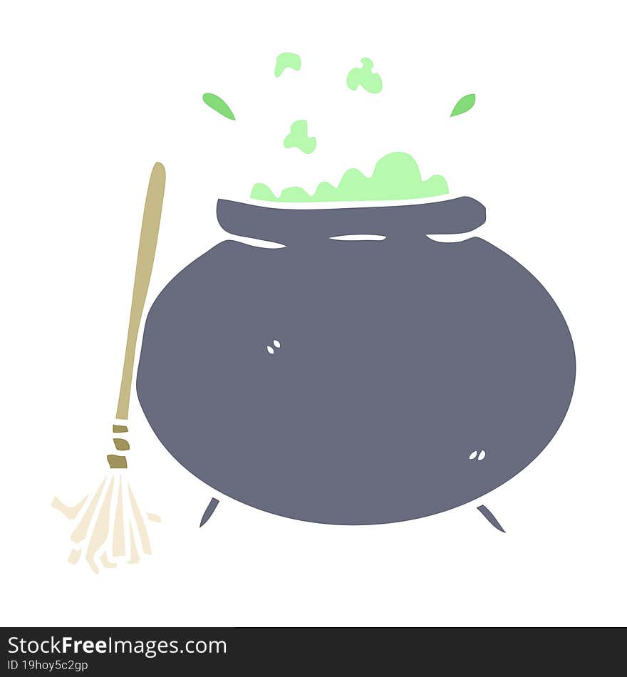 flat color style cartoon cauldron