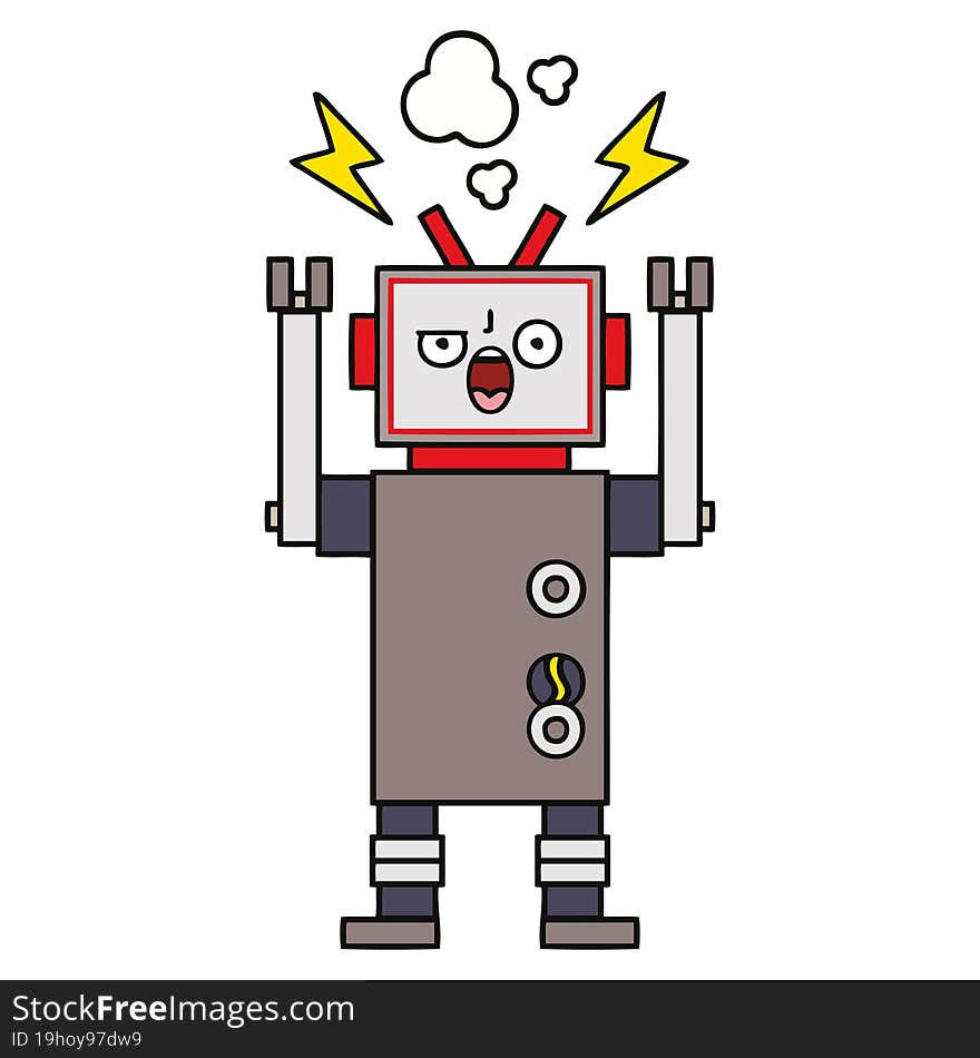 cute cartoon broken robot