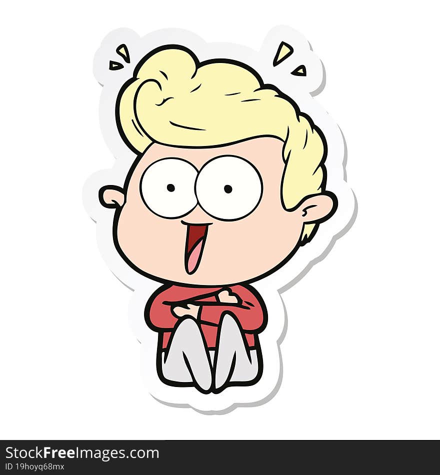 sticker of a cartoon man