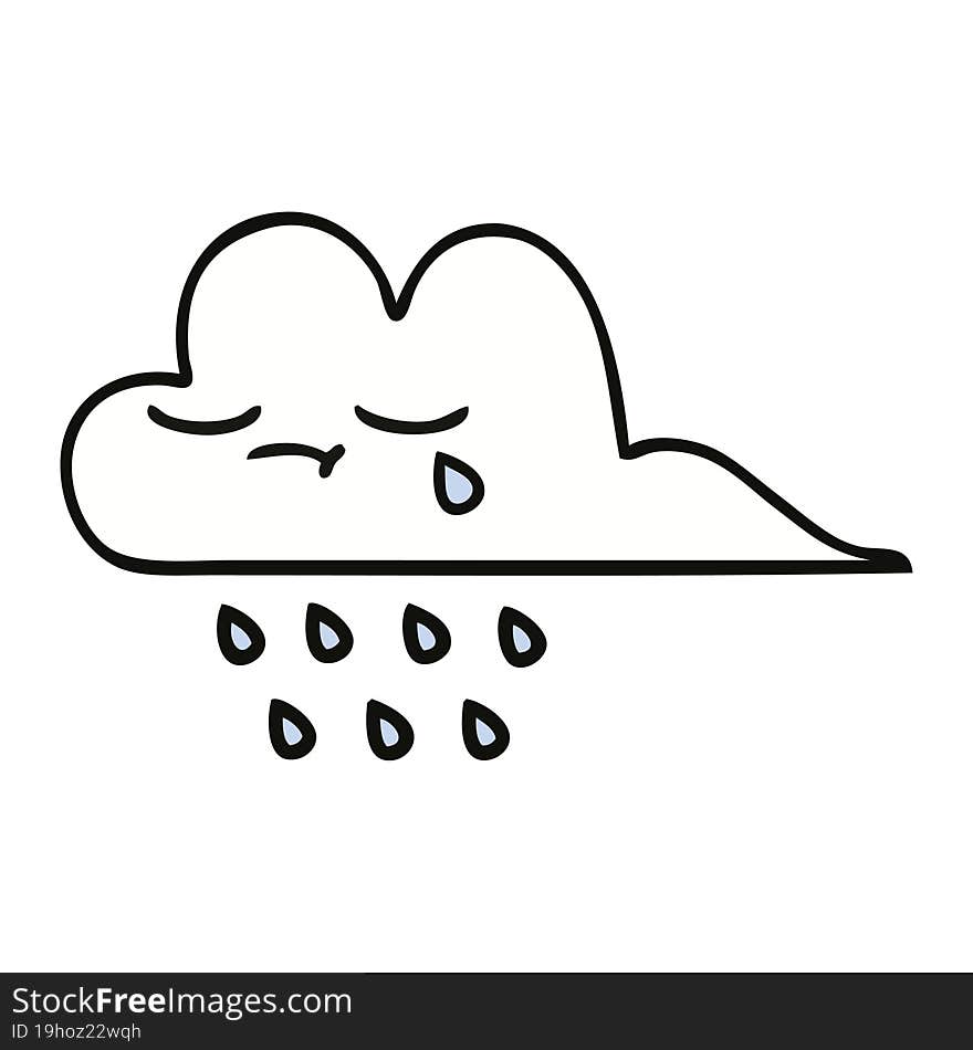 cute cartoon of a rain cloud. cute cartoon of a rain cloud