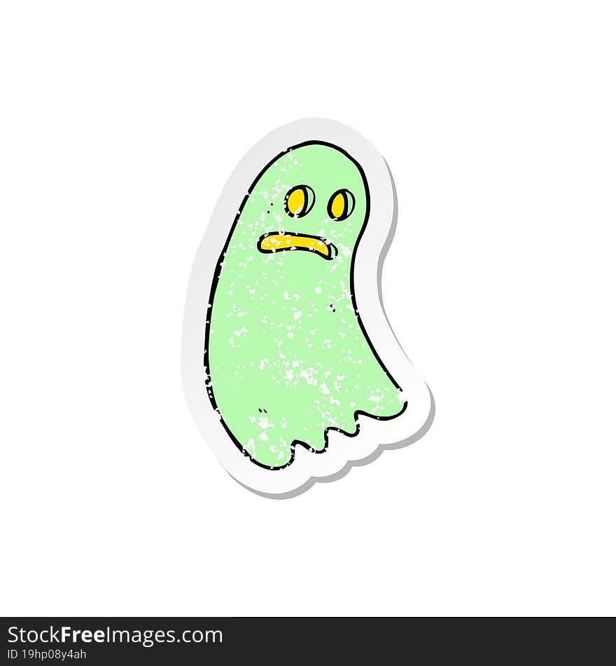 retro distressed sticker of a cartoon ghost