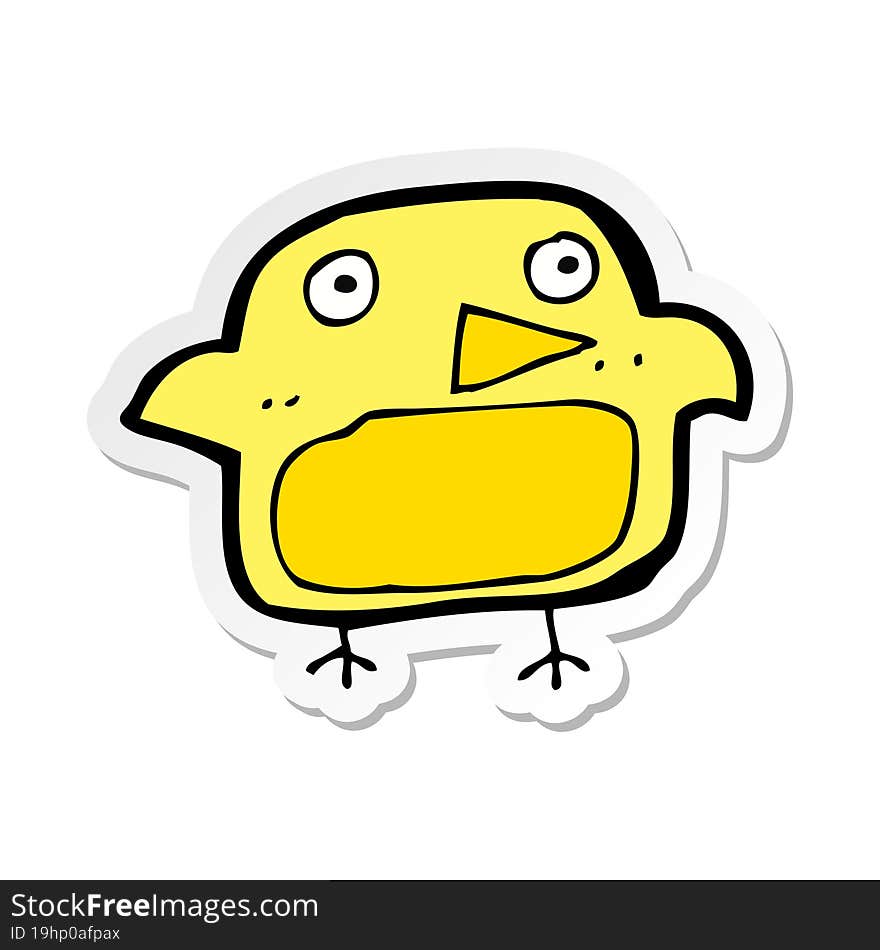 sticker of a cartoon bird