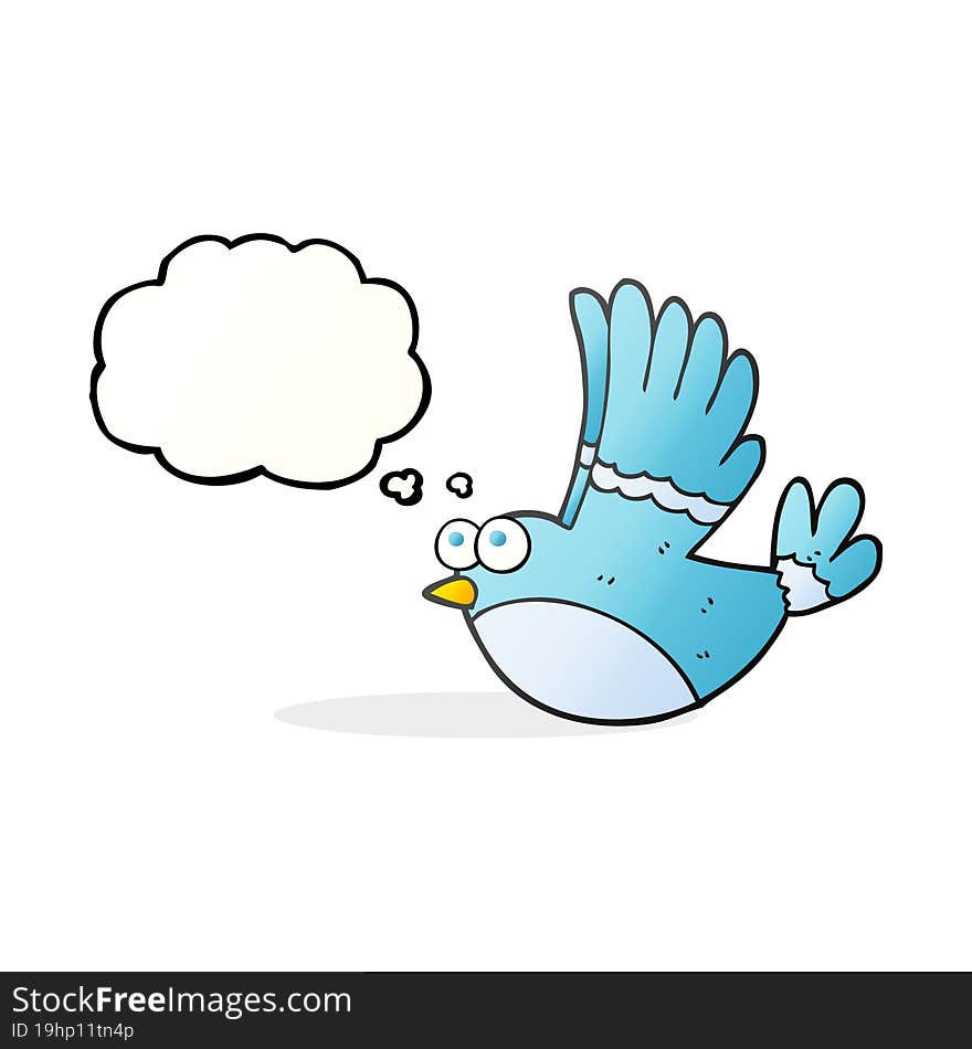 thought bubble cartoon flying bird