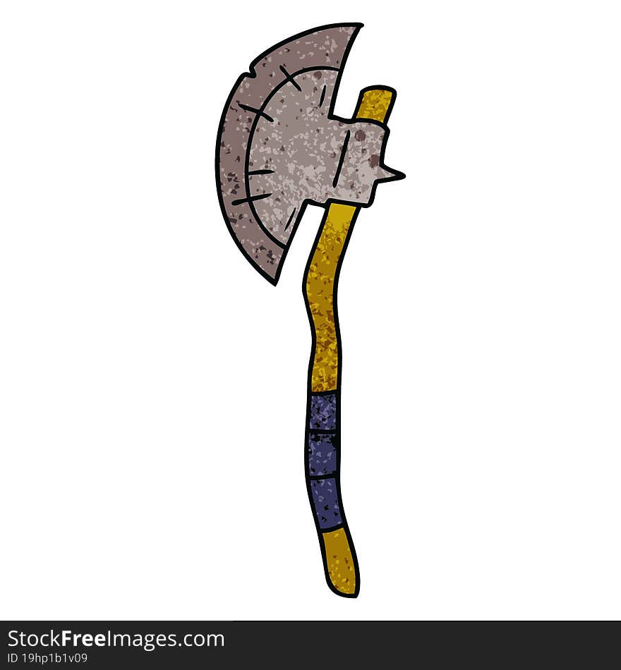 textured cartoon doodle of a medievil axe