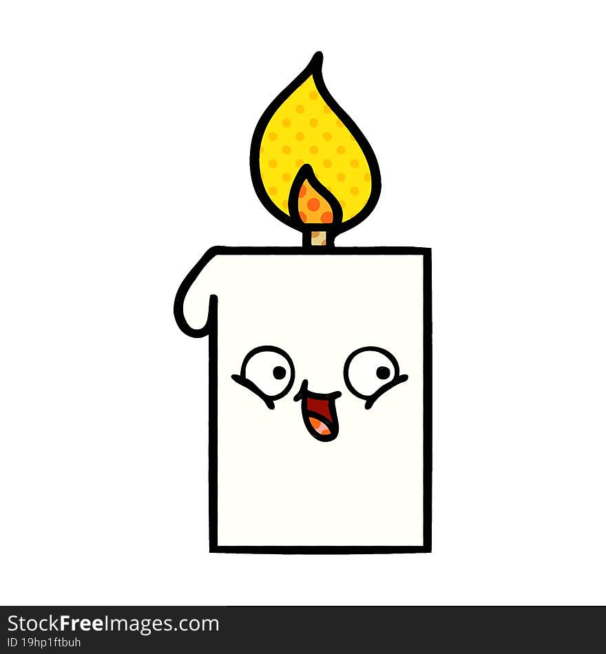 comic book style cartoon lit candle